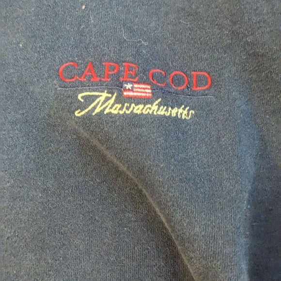 Cuffy's of Cape Cod Navy Quarter Zip Pullover Sweater Size Medium - Picture 3 of 6